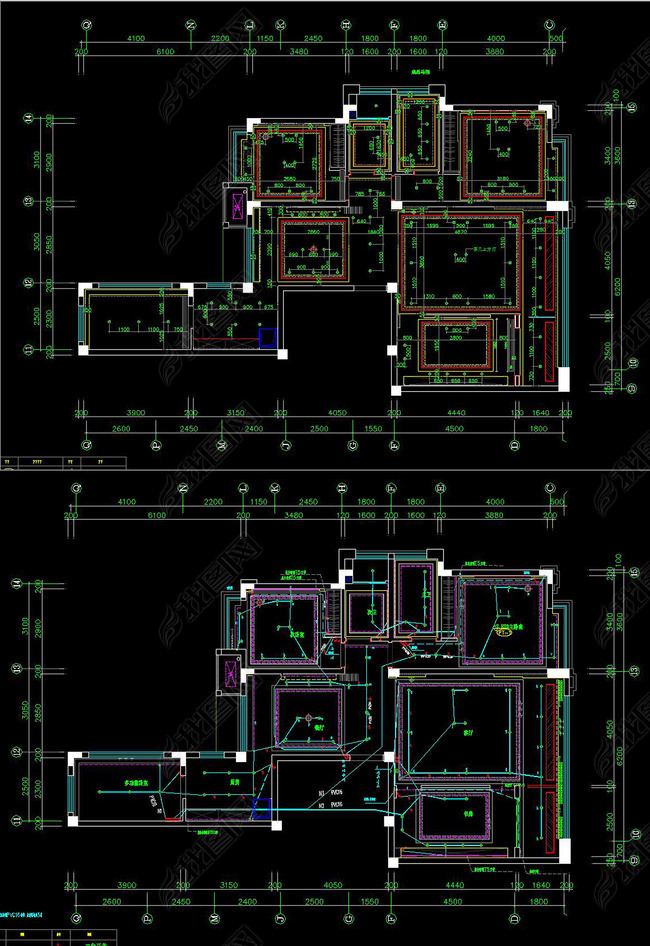 CAD家装样板间施工图水电插座剖面效果图