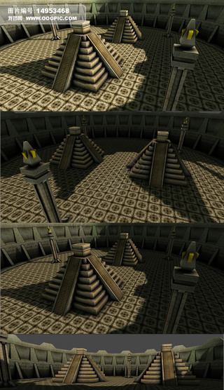 玛雅文明古代祭坛神灵庇佑建筑场景