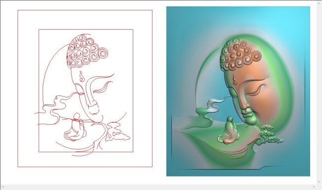 精雕图电脑雕刻机图浮雕图曲面