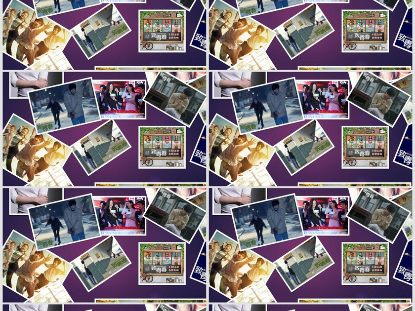 怀旧唯美致青春毕业季动态照片墙ppt模板