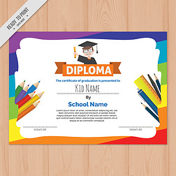 Colorful-children-s-diploma-template