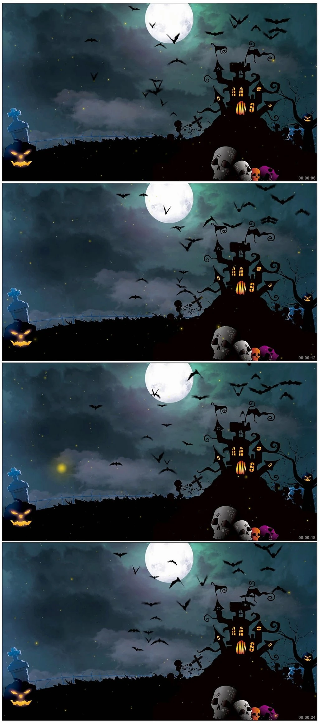 万圣节女巫恐怖片头动画视频类图片素材60张