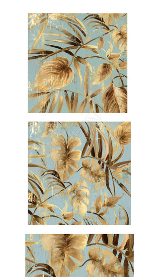 2018进口画芯装饰画素材金色树叶壁画图库