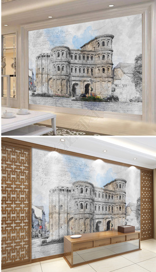 中华门城堡素描专题模板-中华门城堡素描图片素材下载-我图网