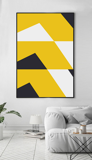 北欧玄关画几何抽象装饰画客厅卧室挂画壁画