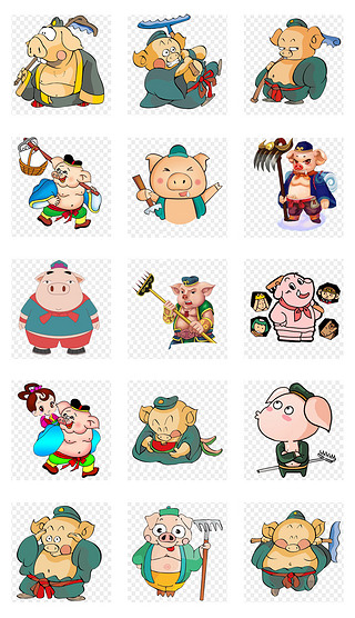 卡通西游记猪八戒人物png免扣素材