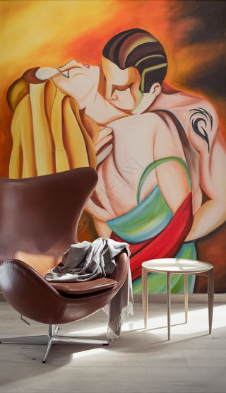 情侣拥抱画装饰画