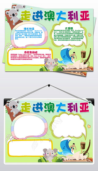 澳大利亚小报大洋洲地理手抄报电子小报设计