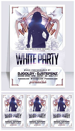 WhitePartyFlyerTemplateŷPSDʽ