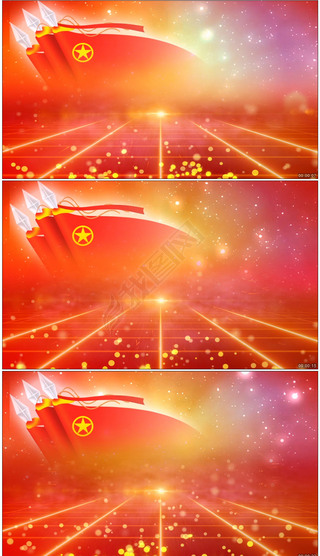 团旗飘扬团委共青团活动宣传片头背景视频