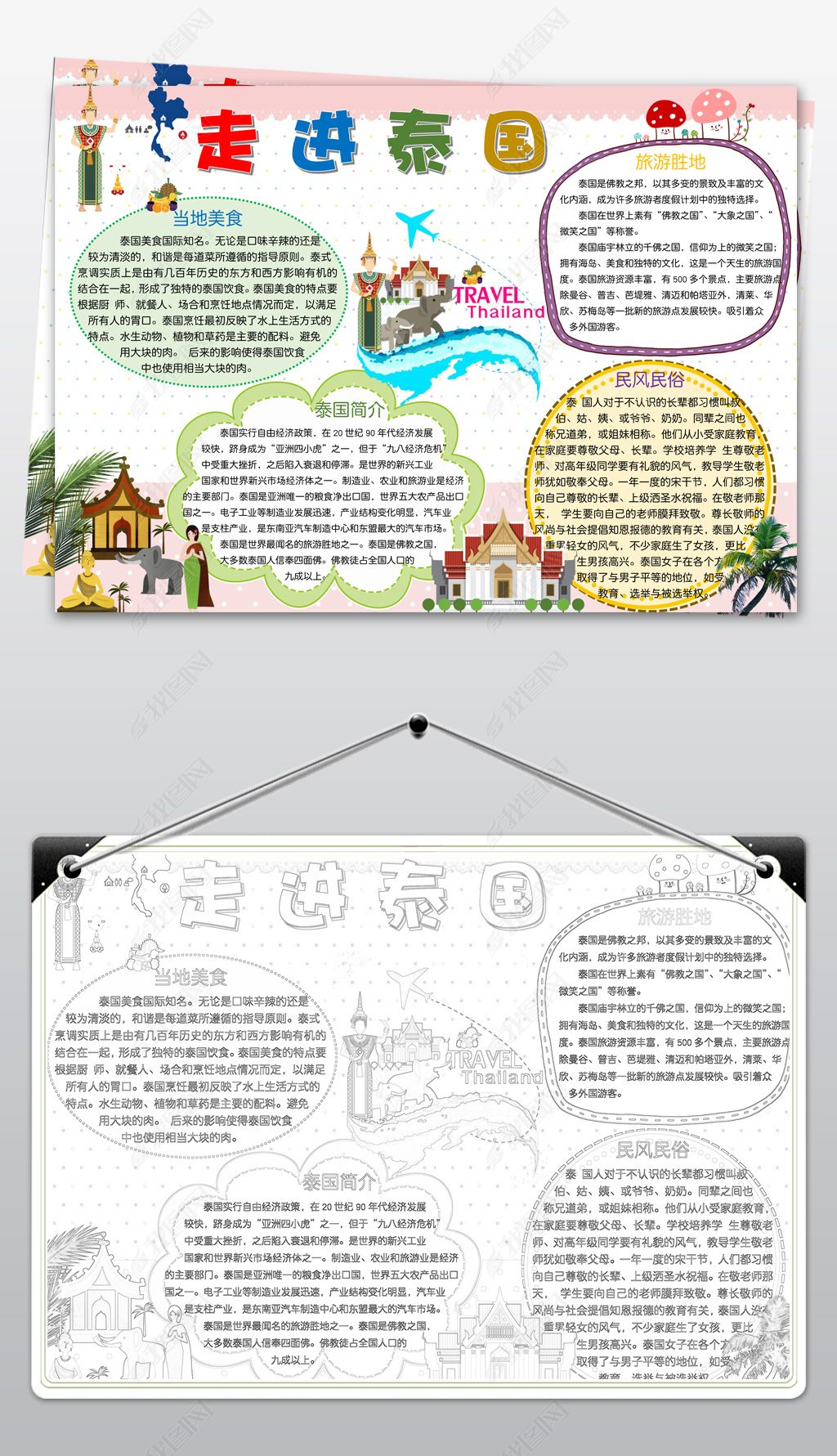 您当前访问作品主题是泰国小报城市地理东南亚风情旅游手抄小报素材