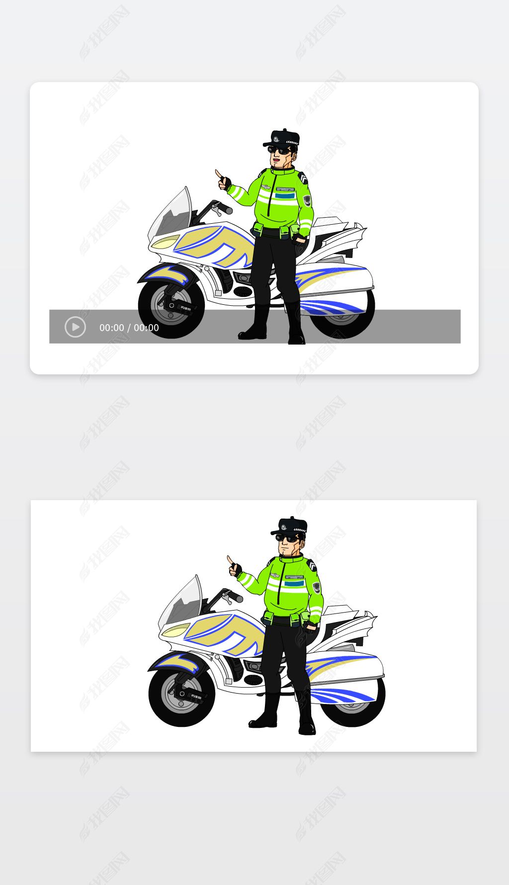 东莞铁骑摩托车队卡通人物讲话动态交警人物