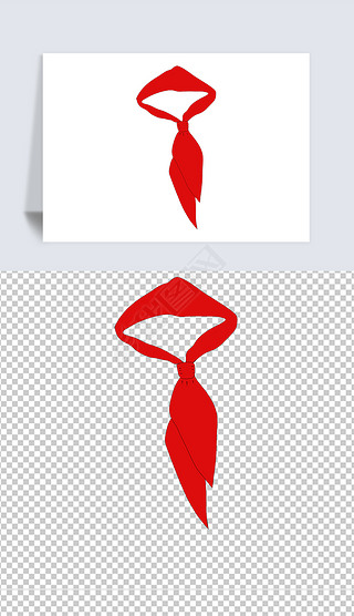 免扣红色红领巾少先队元素