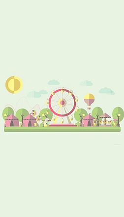 ƽƵ԰-Flat design amusement park