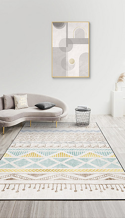 现代简约抽象几何小清新客厅卧室摩洛哥地毯