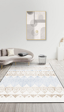 现代简约抽象几何小清新花纹摩洛哥客厅地毯