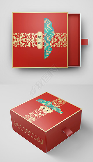 中国风礼盒包装设计国潮礼盒包装新年包装新年礼盒设计模板