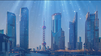 现代互联网数字化上海城市建筑经济发展商务交流会led背景视频