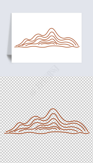 矢量中国风创意古典山纹云纹水纹图案ai免扣png