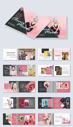 粉色时尚创意彩妆画册美妆宣传册cdr设计模板