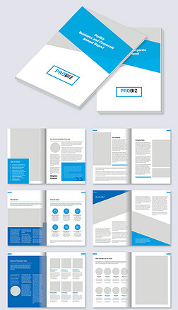 蓝色大气企业宣传画册形象手册cdr设计模板