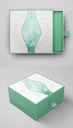 高档精品清爽唯美茶叶包装设计茶叶礼盒设计