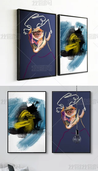 人物油画现代抽象画专题模板-人物油画现代抽象画图片素材下载-我图网