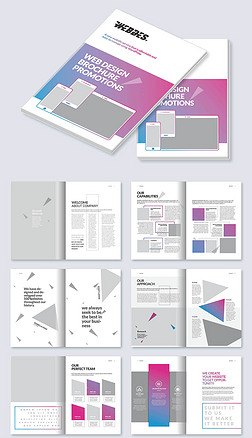 简洁时尚企业宣传画册cdr版面设计模板