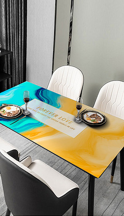 北欧简约水彩石纹抽象桌布桌面桌垫