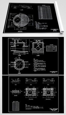 排水cad图集交汇井污水雨水井检查井