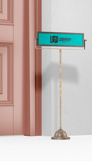 复古立式金属告示牌指示牌样机