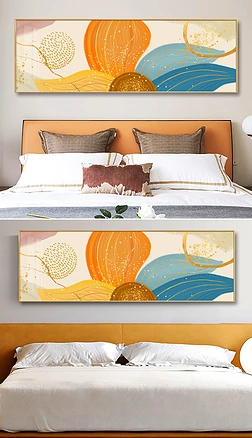 现代轻奢抽象手绘油画花语客厅床头装饰画4