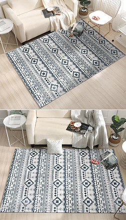 现代简约几何艺术拼接图案摩洛哥客厅卧室地毯