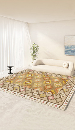 现代简约几何艺术拼接图案摩洛哥客厅卧室地毯
