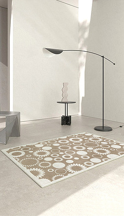 现代简约花卉艺术拼接图案摩洛哥客厅卧室地毯