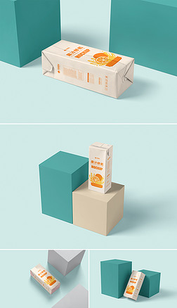 软盒饮料果汁包装盒样机效果图