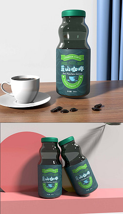 时尚液体饮料食品咖啡玻璃瓶包装瓶身标签标贴