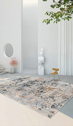 现代简约北欧轻奢抽象条纹水墨艺术地毯地垫设计