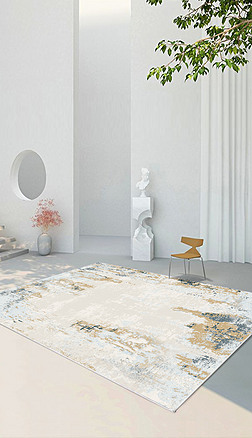 现代简约北欧轻奢几何抽象金色地毯地垫图案设计