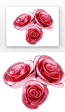 3D玫瑰花节日粉红色玫瑰花