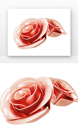 3D玫瑰花节日装饰玫瑰花花朵