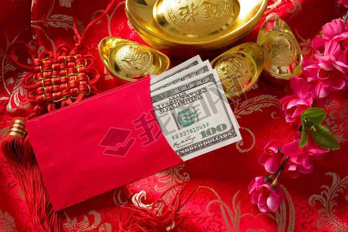 Chinese new year ang pow with dollars inside