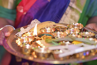 Colourful traditional view of bengali wedding rituals with multi