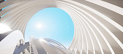 Colorful abstract panoramic background: geometric white ring.( Car backplate, 3D rendering computer 