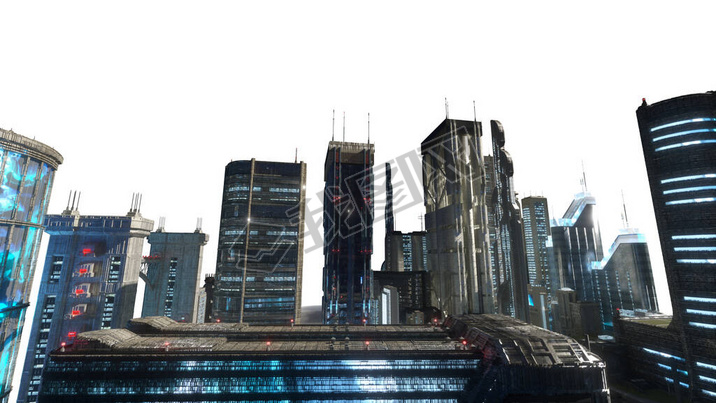 future cyberpunk city 3d render