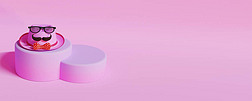 Fedora Hat۾ӡ Bow On Pink Podium 3Dͼ.