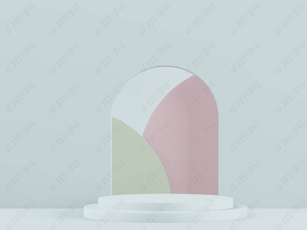 Cosmetic blue podium background for product presentation, for fashion magazine. - 3d rendering -