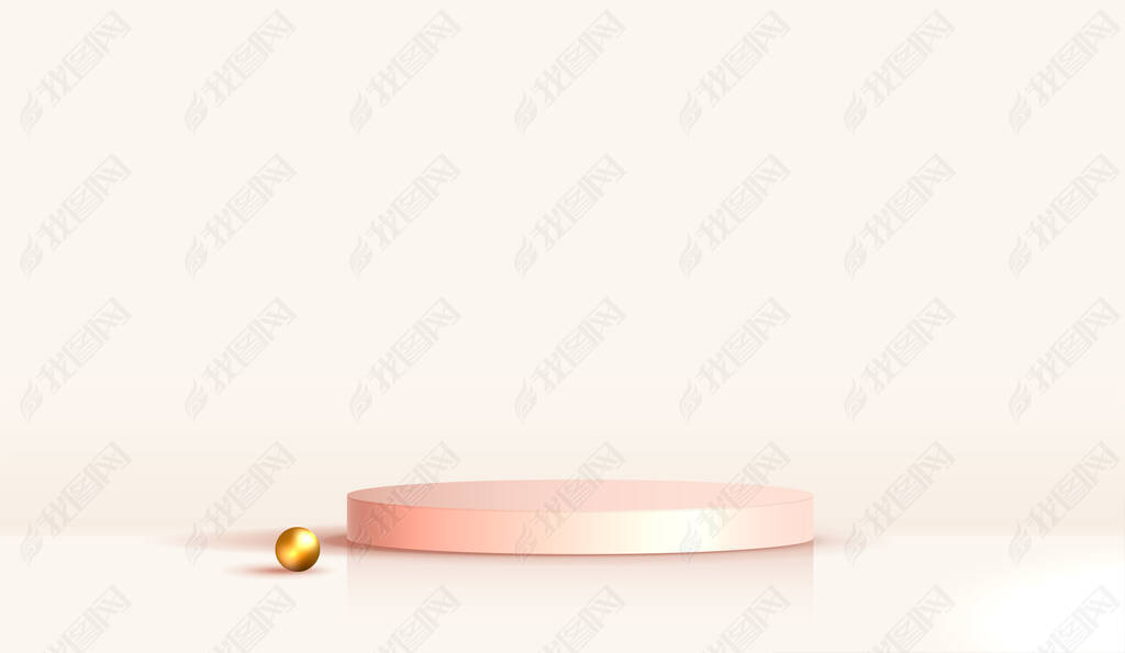 Cosmetic light brown background and premium podium display for product presentation branding and pac