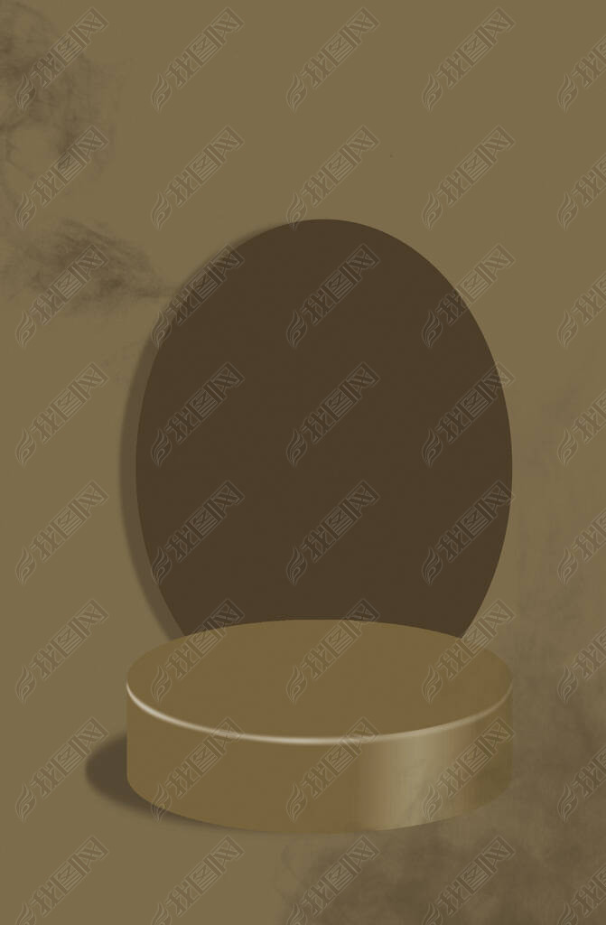 Abstract bronze background for presentation of product with cylindrical podium