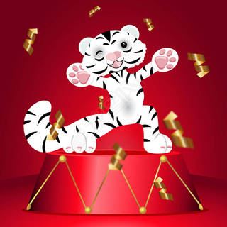 white tiger circus cute cat smile cartoon kids happy smile emotions pet